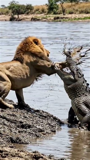lion fight with animal