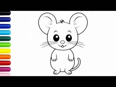 Cute Mouse Drawing and Coloring for Kids 🐭🎨