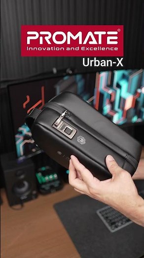 Urban-X: Tech Pouch with Mobile Charging Kit, Biometric Lock & Apple Find My Tracker #promate