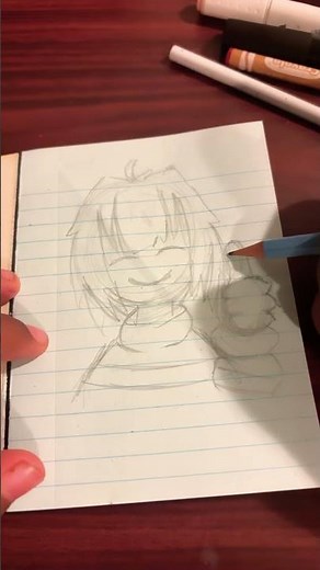 Draw different Undertale characters in the notebook