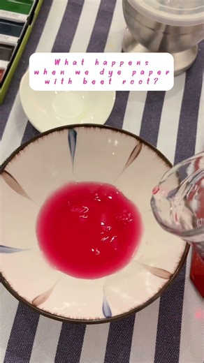 Making pink paper sheets using beet root 🌸🫜 #art #naturalcolors