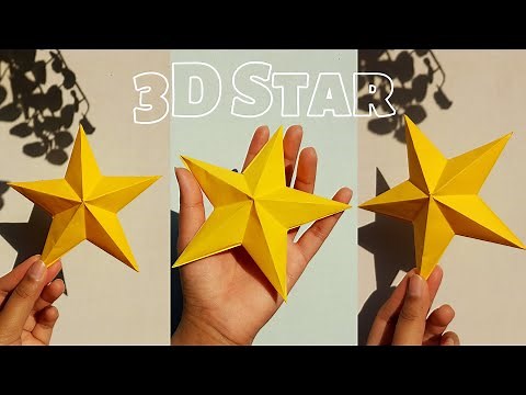 Paper 3D Star Making Tutorial | How to Make A 3d Star With Paper | Cute Origami 3D Star Topper DIY