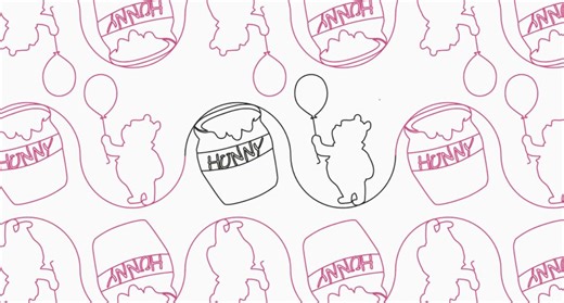 Hunny Pot Pooh Bear Longarm Quilting Digital Pantograph Used in E2E (edge to Edge) Quilting - Etsy