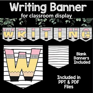 Writing Center Pencil Font Themed Banner