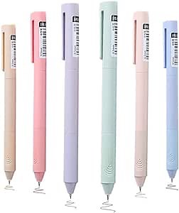 HeTaoCat Ballpoint pen. 0.5 mm in six colors. Multi-colored pens fast drying ink swivel out refill pens. Ideal for marking, note-taking and drawing.（6）