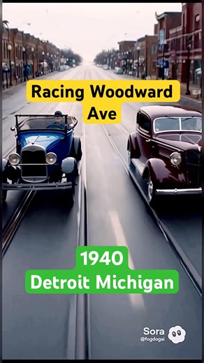 1940 Racing on Woodward Avenue Detroit Michigan #racing #fast #automobile #viralvideo #fyp