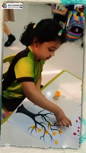 Autumn in the air! 🌳🍁 Our early years celebrated the beauty of the fall season with a fun-filled day of activities! 🎨 They painted vibrant leaves, sang seasonal songs, and learned all about the magic of autumn. 🎶 Watch to see the joy and creativity shine through! ✨ | Roots Millennium School, Johar Town Campus