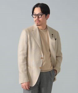 BEAMS F（ビームスF）LARDINI / ROMA コットンリネン グレンチェック ジャケット（ジャケット テーラードジャケット）