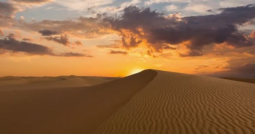 Timelapse of Sunset Over the Sand Dunes in the Desert Sahara Desert