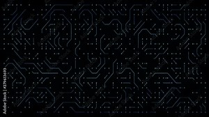 Big data analyzing and digital computing animation with glitch effect. Information technology abstract concept. Computer screen with hacking warning message. Cybercrime.