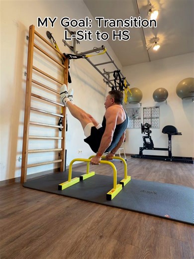 From L-Sit to HS on Parallettes Workout #Harryshealthyhustle #NeverTooOld #Calisthenics #parallettes #fitover60 #handstand #lsit