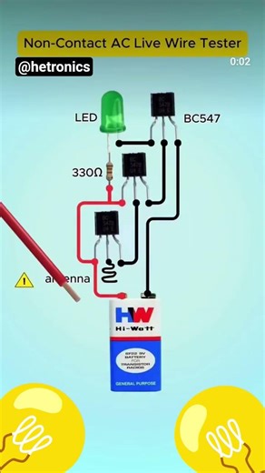 Non Contact AC Live Wire Tester #circuit