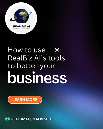 Transform Your Business with RealBiz AI! Streamline your marketing, sales, and operations with TrueCore and FutureFlow — our all-in-one AI platforms built to simplify, automate, and accelerate growth.💼⚡ Save time. Boost productivity. Scale smarter with Synthetic Intelligence designed for the future of business. 💡 Ready to experience the power of AI? 📩 Request your free demo → info@realbizai.ai 🌐 realbiz.ai | realbizai.ai #RealBizAI #AI #Automation #BusinessGrowth #FutureFlow #TrueCore #AllIn