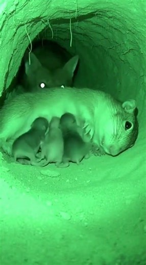 Deadly Burrow Raid: Fox Attacks Mother Rodent and Steals Her Babies (Night Vision)