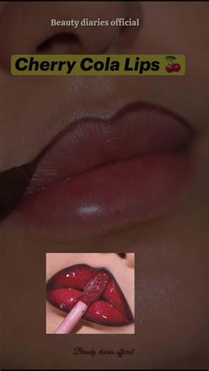 Cherry Coca Lips Tutorial 🍒💄 | Juicy Glossy Lip Combo for Shorts #CherryCocaLips #GlossyLips