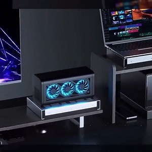 Aluminum Stand with Cooling Fan, Compatible with Mac mini 4- Desktop Organizer for Router, Switch, Charging Station, Docking Station, TV Box, Mini PC - Heat Dissipation Design (Silver)