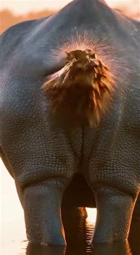 Out Rhino Poop Surprise on Tiger!