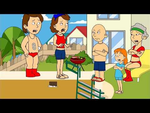 Caillou ruins the pool party and gets grounded