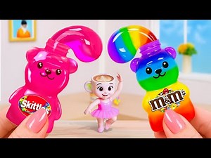 Amazing Rainbow Gummy Bear Jelly 🌈 How To Make Miniature Rainbow Jelly 🎇 Yummy Little Cakes