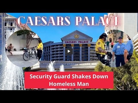 Caesar Palace Security Guard Shakes Down Homeless Man / Live Stream Cop Watch on Las Vegas Boulevard