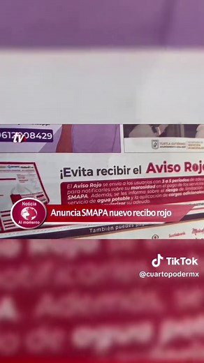 SMAPA Anuncia Nuevo Recibo Rojo para Pagos