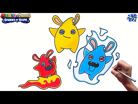 How to draw Mario Rabbids Sparks of hope