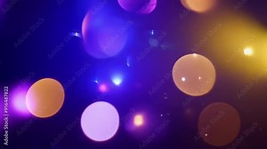 Bright lights burst and dance across the darkness creating a breathtaking display that is elevated by the addition of lens flares. Light leaks bokeh Stock Video