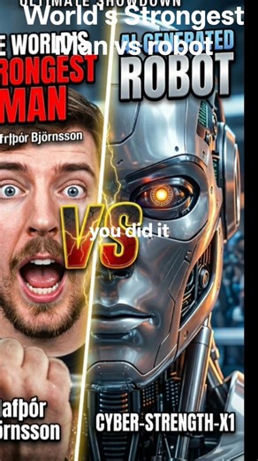 World's Strongest Man 💪vs Robot 🤖 #shorts