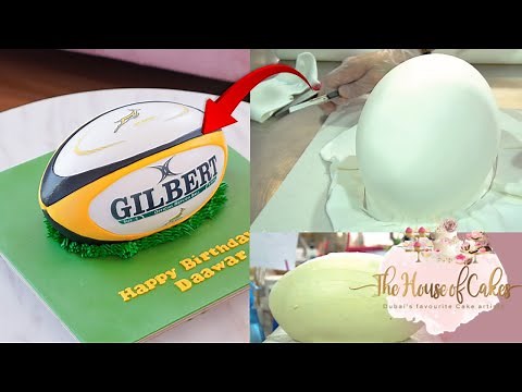 How to Make a 3D Rugby Ball Cake #thehouseofcakesdubai #cakedecorating