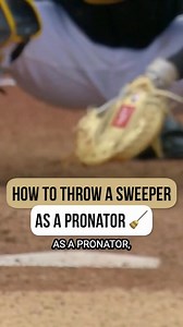 Sweeper grip for pronators. 🧹 If you're trying to learn a sweeper but struggle to supinate, this grip might be your unlock. Move the horseshoe to the outside and add a spike. This requires less extreme supination than a traditional 2-seam sweeper grip to pull off. | Tread Athletics