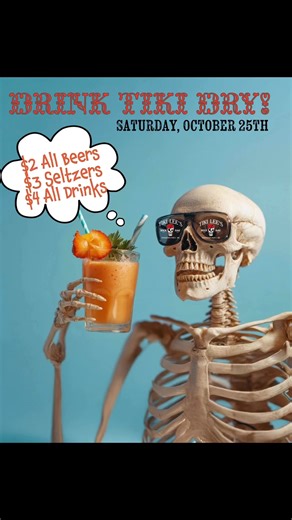🎉🍻Your mission, if you choose to accept it, is to DRINK TIKI DRY next Saturday! #missionimpossible #yourmission #drinktikidry #thirsty #gettikiwithit #tikileesdockbar🌴 | Tiki Lee's Dock Bar