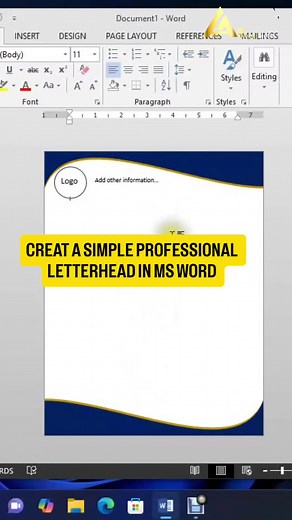 Create a Professional Letterhead in MS Word (Simple Steps)
