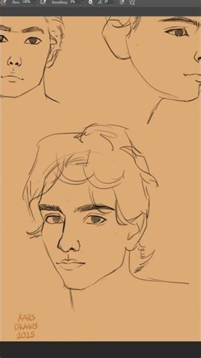 first time drawing male portraits after drawing a lot of female portraits #artprocess #sketchart