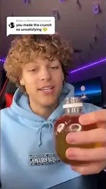 Attempting crunchy apple juice challenge