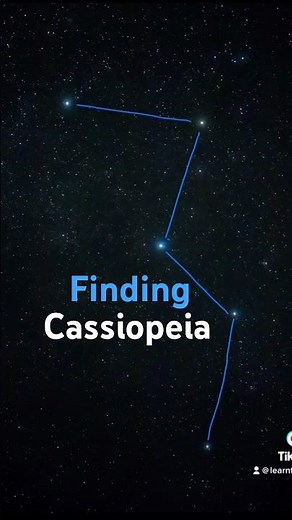 Find Cassiopeia the Queen constellation by looking north for the “W” shape #shorts #learnthesky