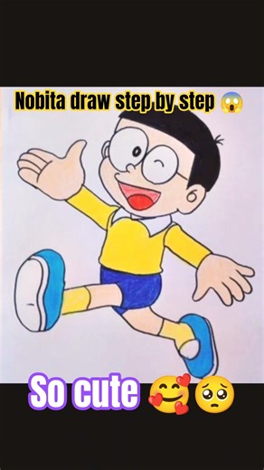 Nobita Drawing Easy Step by Step 🎨 | Anyone Can Draw in 5 Minutes! 😱