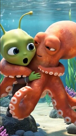 octopus hug#funnycartoons​ #cartoon​ #youtubeshorts​#aliendiaries