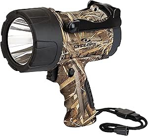Cyclops 350 Lumens LED Tri-Mode Illumination Handheld Waterproof Realtree MAX-5 Camo Spotlight Powered by 3 AA Battery