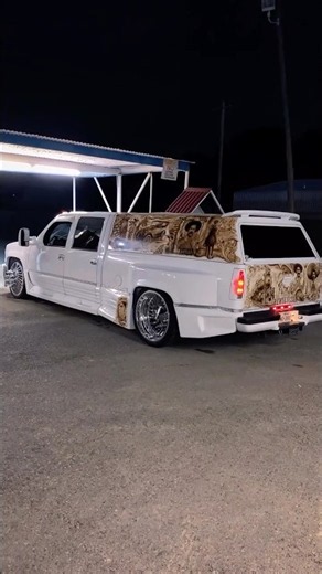 Fully Custom OBS Chevy Crewcab Dually Bagged with 90s Style Airbrush Paint #dually #obschevy #trucks