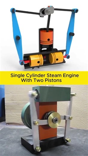 The Engine That Never Stops! ⚙️​Wait for the 2nd Piston... 🤯​Satisfying Mechanical Symmetry #short