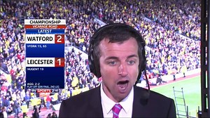 Throwback to Leicester missing a penalty and Watford scoring on the counter attack in the 96th minute of the Championship play-off 2nd leg in 2013! 😱😱 The fixture has a history of last minute drama! #WATLEI | Soccer AM