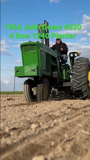 1964 John Deere 4020 planting corn with 4 Row 1240 planter
