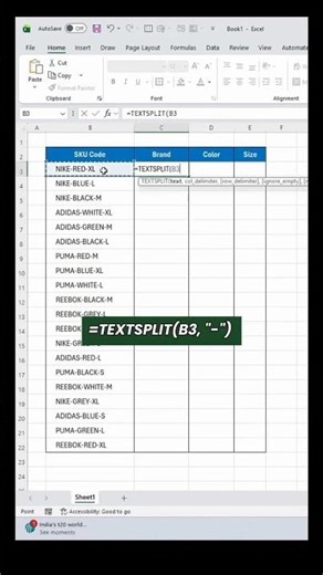 How to split text using TEXTSPLIT Function in Excel📌 Save and Share with your Excel #subscribe