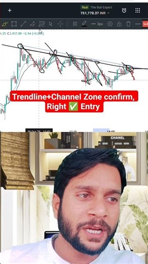18,000 Profit💸|| Trendline+Channel Zone Right✅ Entry Strategy.. #trading #shortsfeed #thebullexpert