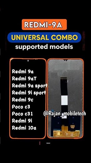 Redmi 9A Universal Combo Supported Models | Redmi 9i Sport | Poco C3 | Redmi 10A | Rajan mobile Tech