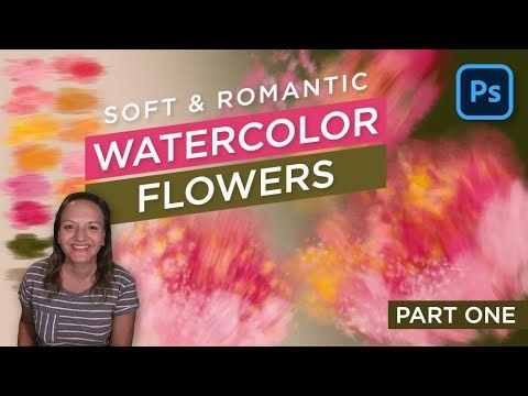Easy Watercolor Flowers in Photoshop - New Soft & Romantic Multicolor Brushes - Part ONE
