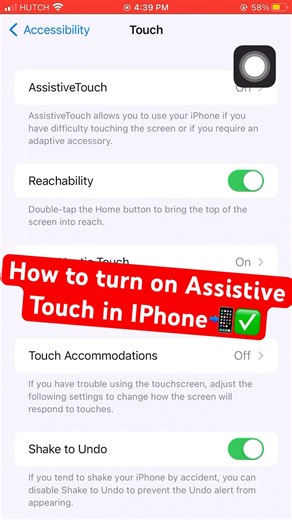 How to turn off Assistive Touch in IPhone📲✅ #iphone #tipsandtricks #assistivetouch #tutorial