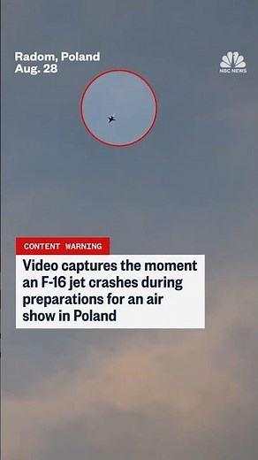 Video captures the moment an F-16 jet crashes during preparations for an air show in Poland