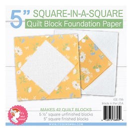 5" Square in a Square Quilt Block Foundation Paper | It's Sew Emma #ISE-795