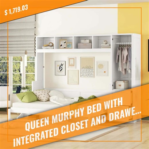 ✨ Transform Your Space with Style! ✨ Discover the ultimate solution for modern living—the Queen Murphy Bed with Integrated Closet and Drawers, where elegance meets functionality. Say goodbye to clutter and hello to a chic, organized home. Upgrade your space for just $1719.03! 🛏️💖 #HomeGoals #SpaceSaver #MurphyBed #Declutter #InteriorDesign #SmallSpaces #FunctionalFurniture #Organization #StyleMeetsFunction #HomeSweetHome Shop Now https://www.dreamyourhouse.com/products/queen-size-murphy-bed-wa